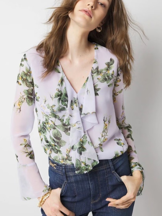 White House Black Market Tops - White House Black Market Floral Ruffle Top, Size XL, NWT